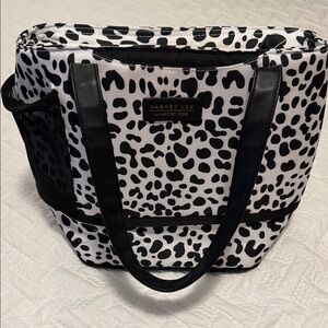 Dabney Lee Black and White Leopard Print Lunch Bag